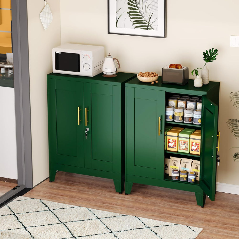 GAIOUS Metal Pantry Cabinet (Two Units), Sideboard Buffet Storage Cabient