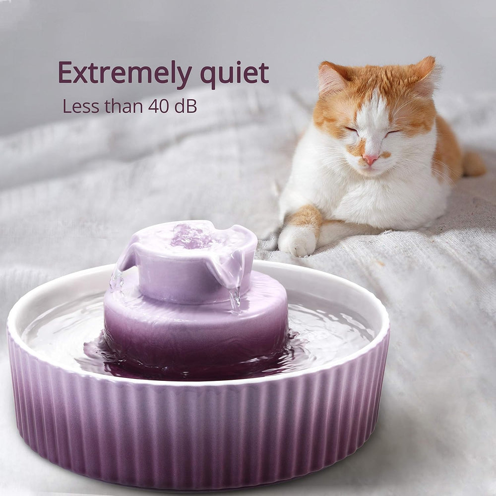 Wonder Creature Ceramic Cat Water Fountain, Stable Cupcake Design, 71oz