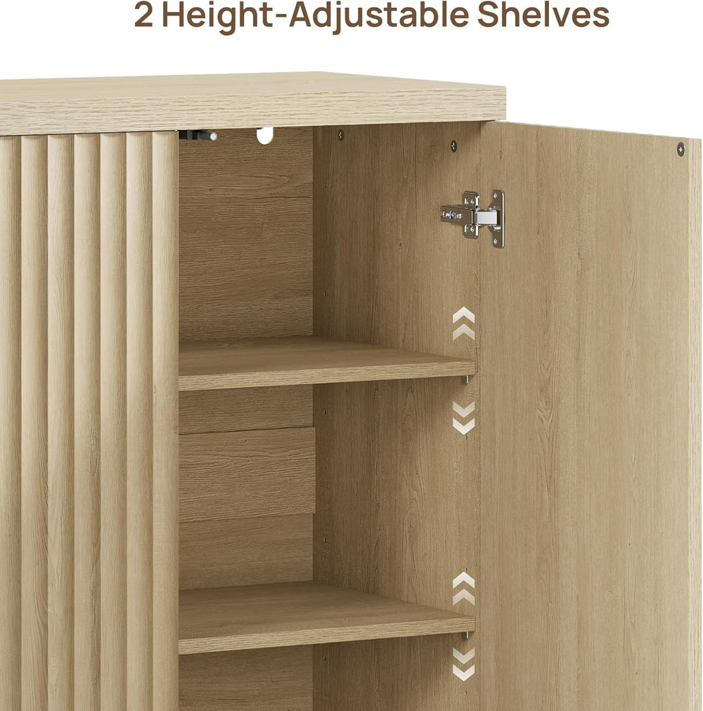 SICOTAS Buffet Cabinet with Storage Sideboard Cabinet with Doors & Shelves