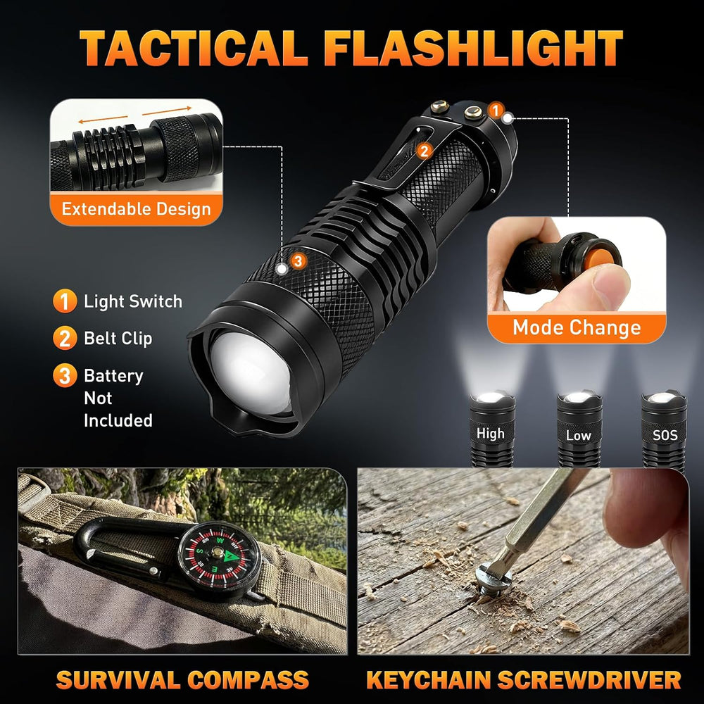 27-in-1 Survival Gear Kit, Camping Tools for Hiking, Fishing & Emergencies