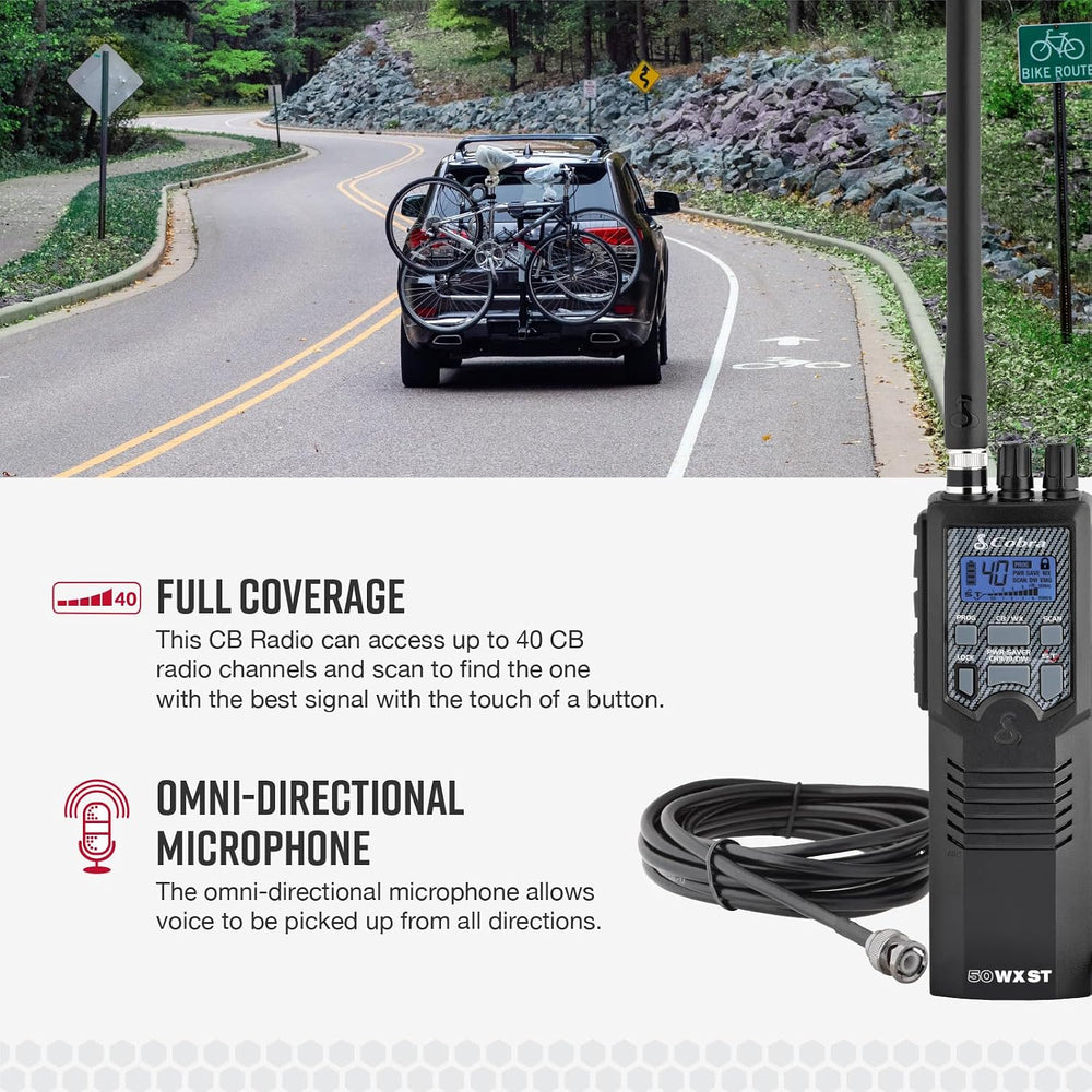Cobra HHRT50 Road Trip CB Radio - 2-Way Handheld Emergency Radio with Access ...