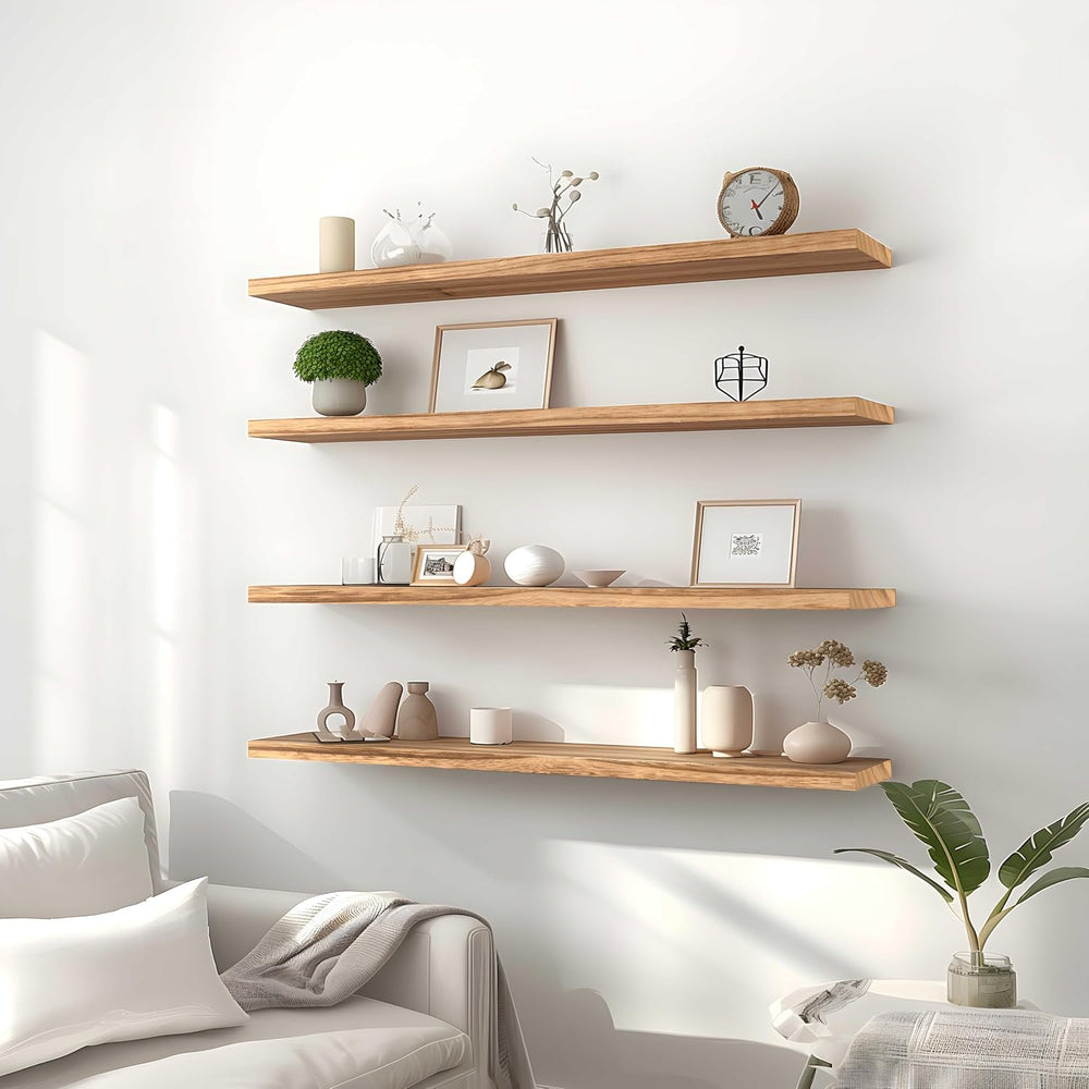 PHPH 36 Inch Wood Floating Shelves for Wall, Wooden Wall Shelves for Bedroom,...