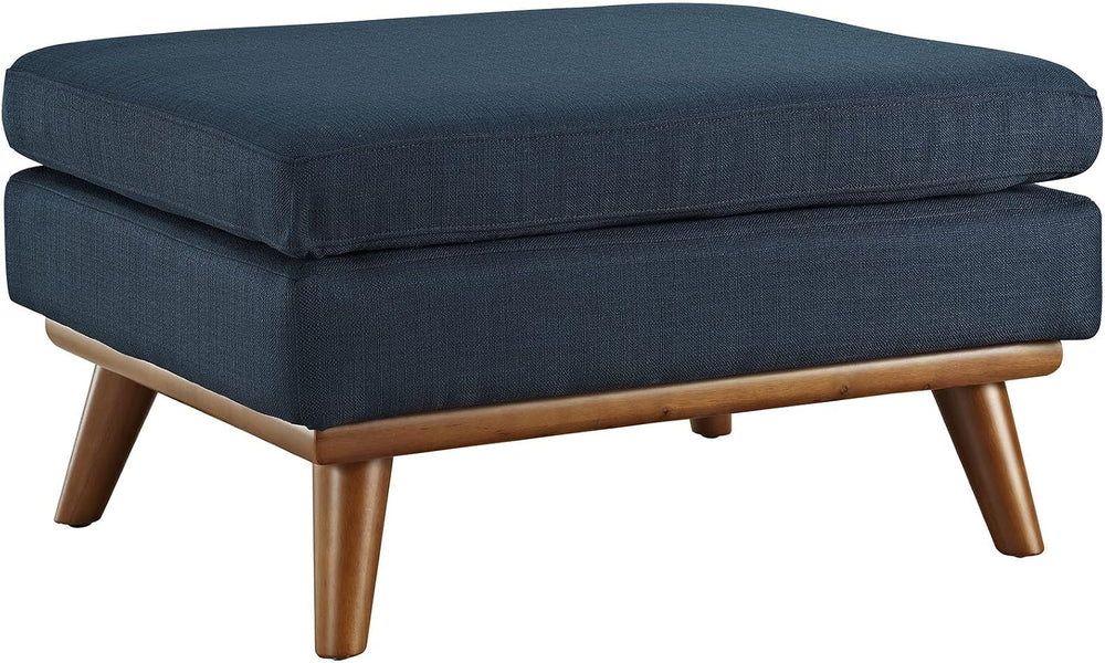 Modway Engage Mid-Century Modern Upholstered Fabric Ottoman in Azure