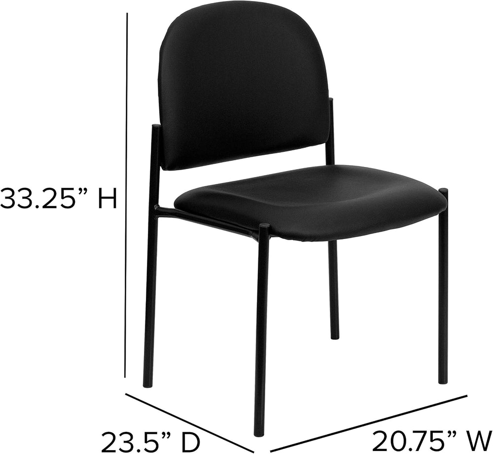 Flash Furniture Tania Comfort Vinyl Upholstered Stackable Side Reception Chai...