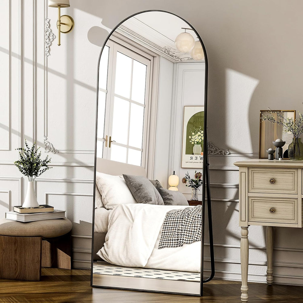 57" x 20" Arched Full Length Mirror - Wall Mounted/Floor Mirror Alu...