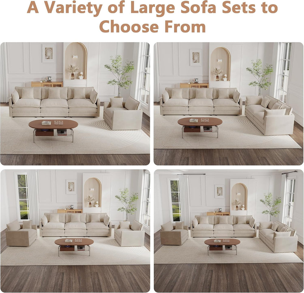 mikibama Luxury 2 Piece Sofa Set, 2 Pieces of Loveseat Sofa, Modern Chenille ...