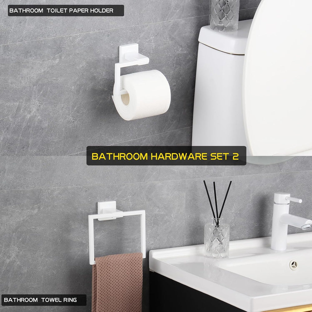 GERZWY 2 Piece Bathroom Hardware Set Towel Ring and Toilet Paper Holder SUS 3...