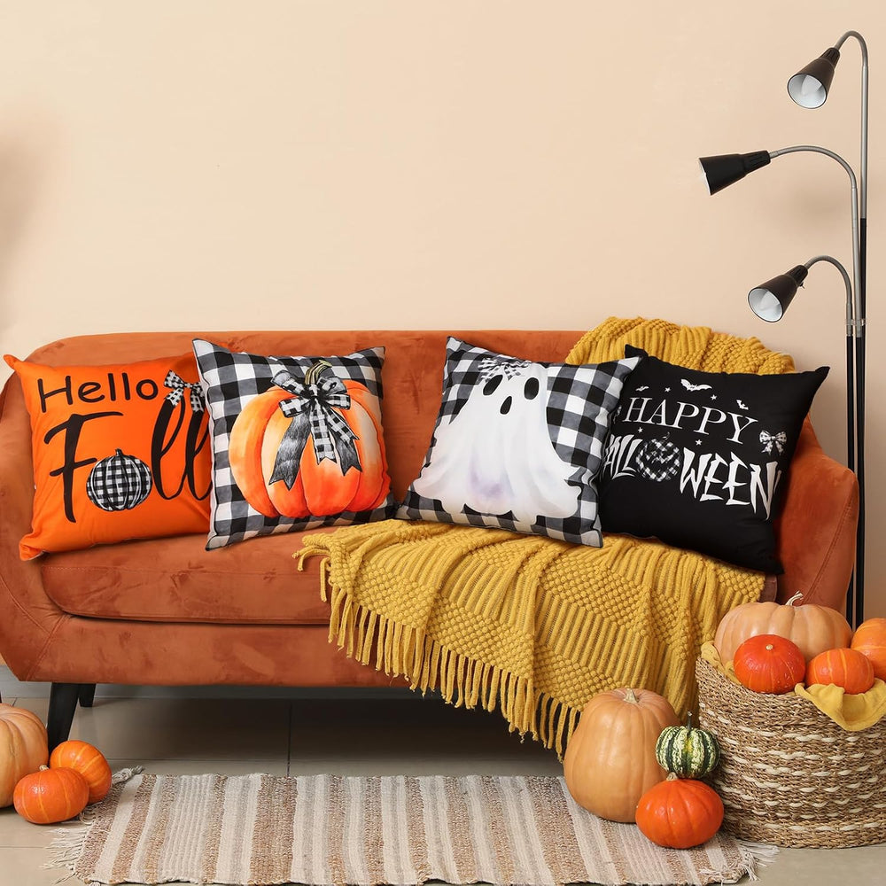 Mindsoft 20 Pcs Holiday Pillow Covers 18x18, Fall Christmas Throw Cover