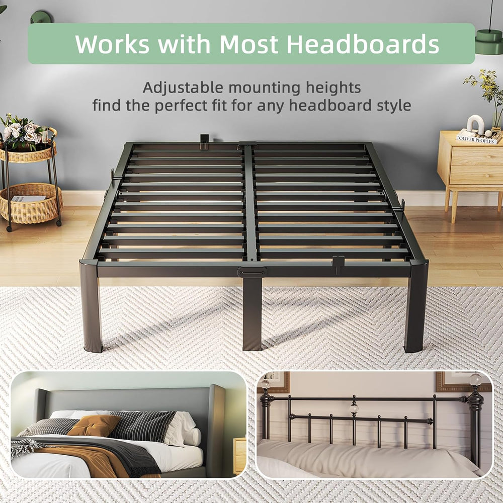 Queen Bed Frame, 14 Inch Heavy Duty Steel Platform, Noise-Free