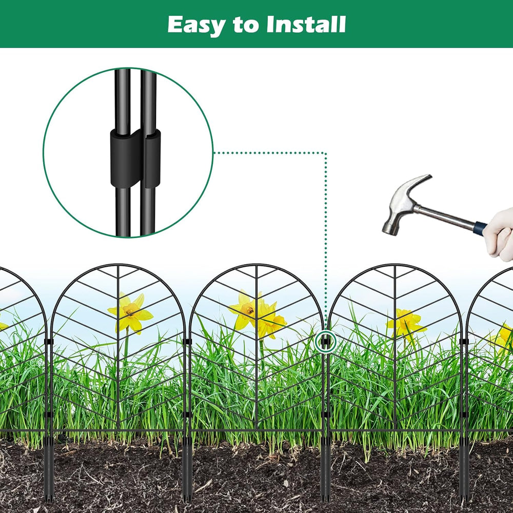 30 Pack Animal Barrier Garden Fence, Metal No Dig Panels, 32ft x 22in High