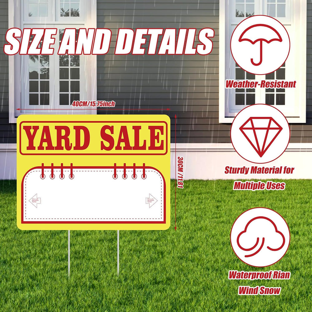 Ferraycle 12 Pack Yard Sale Signs with Stakes 16'' x 12'' Hig...
