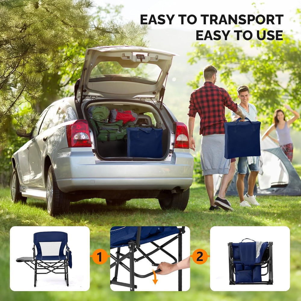VINGLI Camping Chairs, Directors Chair, Camping Chair with Side Table & C...