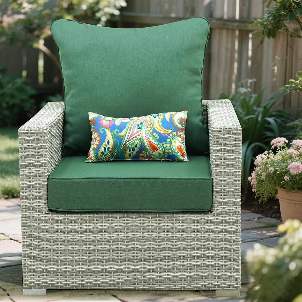 Outdoor Seat Cushion 24 x 22 Inch, Olefin Patio Furniture Cushions with Remov...