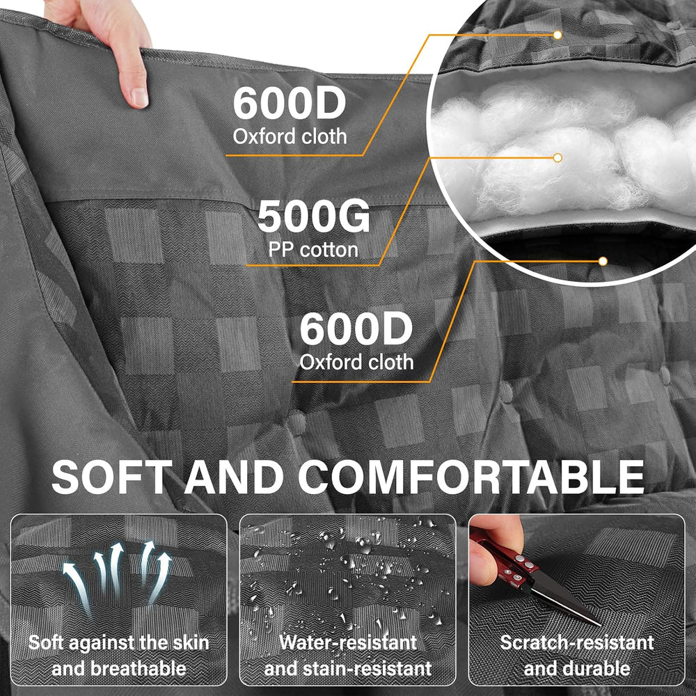 Double Camping Chair for Adult,Heavy Duty Padded Loveseat Chair,Gray
