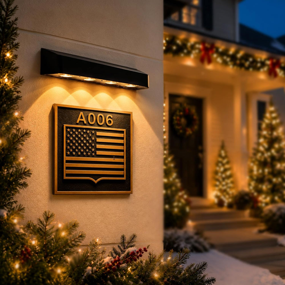Solar Address Sign Light Outdoor Waterproof IP65(2 Pack)