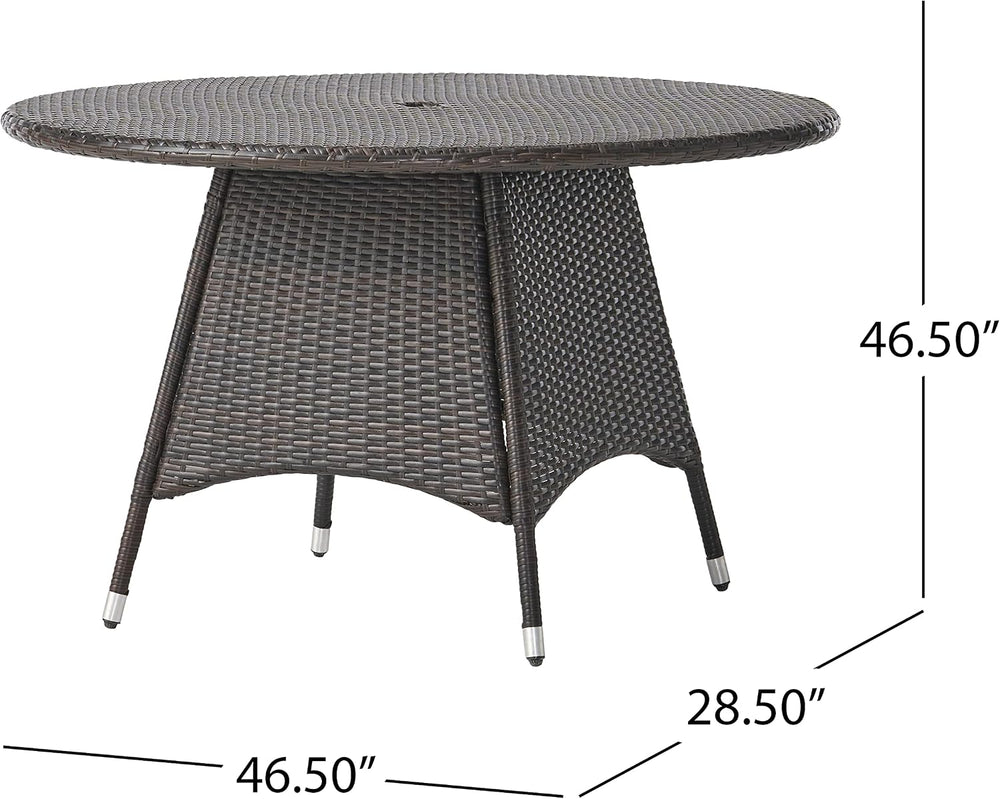 Christopher Knight Home Corsica PE Round KD Dining Table, Multibrown