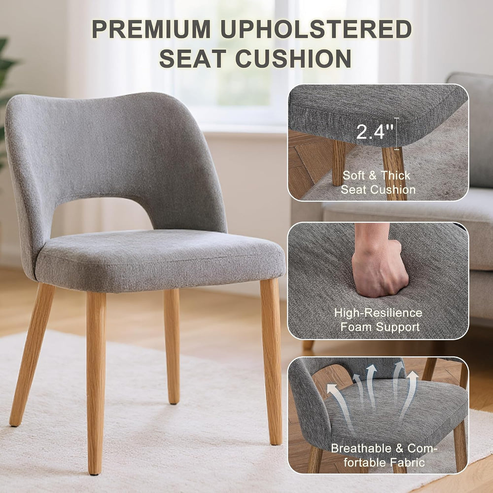 Modern Dining Chairs Set of 4, Upholstered Fabric Kitchen Small Cute Chairs w...
