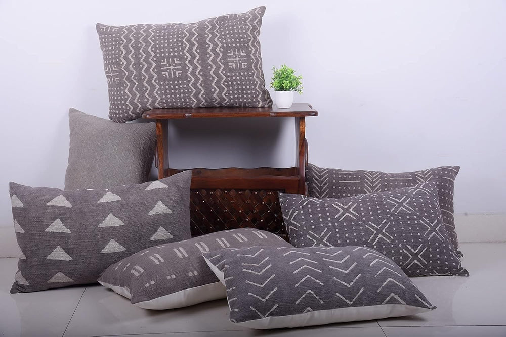 Trade Star 100% Cotton Lumbar Pillow Cover Handloomed Pillow Shams Rustic Bac...