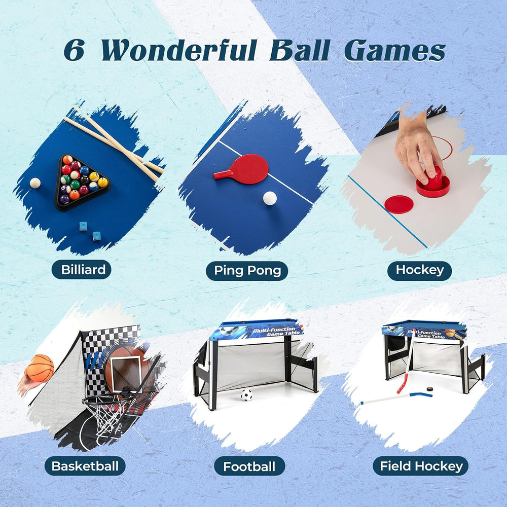 Goplus 10-in-1 Multi Game Table, 48" Combo Game Table with Billiard, Tab...