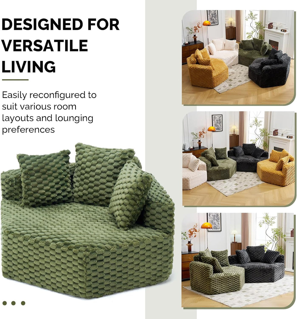 VINGLI Hexagon Boneless Chair, Modern Modular Chaise Lounge Sofa Bed, Corner ...