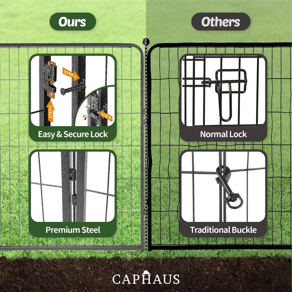 CAPHAUS Decorative Garden Fence, 24 Inch x 21 FT Heavy Duty Iron Fencing Land...