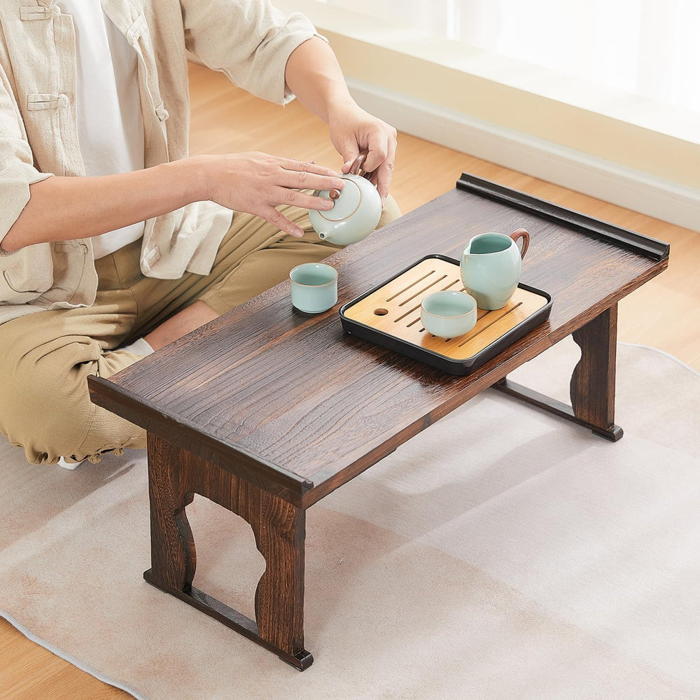 Foldable Japanese Small Floor Table, Wood Altar Meditation Table