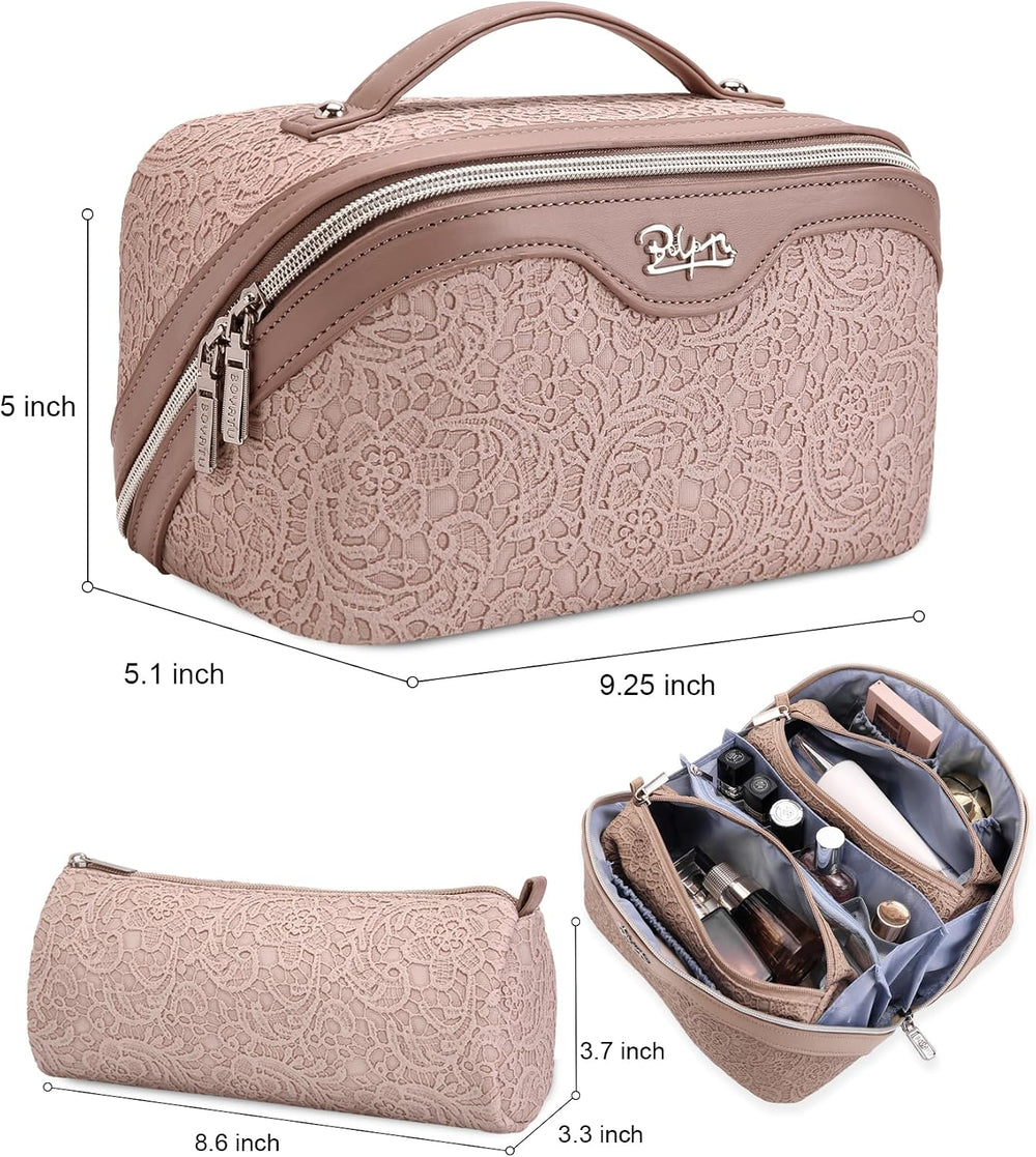 BOYATU Travel Makeup Bags Cosmetic Organizer Bag: 3-Set Large Capacity Make u...