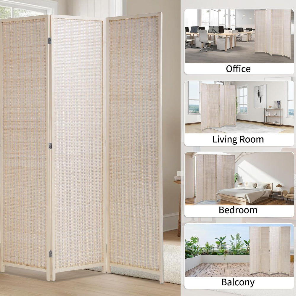Room Divider Privacy Screen Folding 4 Panel 72 Inches High Portable Room Sepe...
