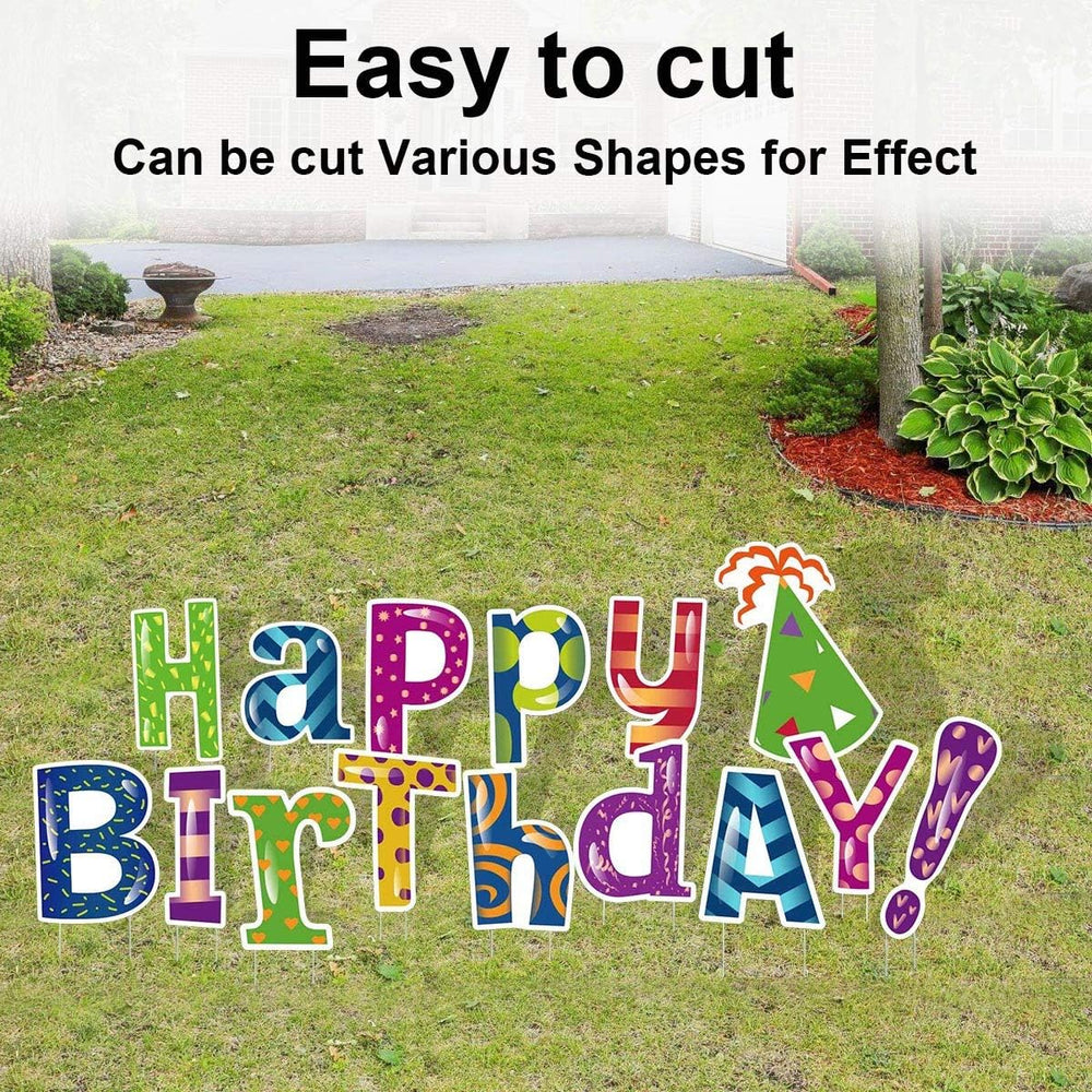 15 PCS Blank Yard Signs with H Metal Stakes, 6 x 24 Inches White Corrugated P...