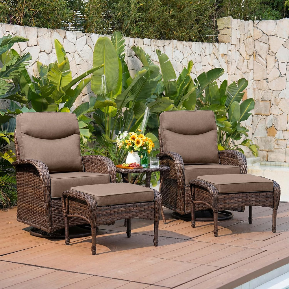 Belord Upgraded 6“ Cushion Luxury 5 Pieces Patio Furniture Set - All Weather ...