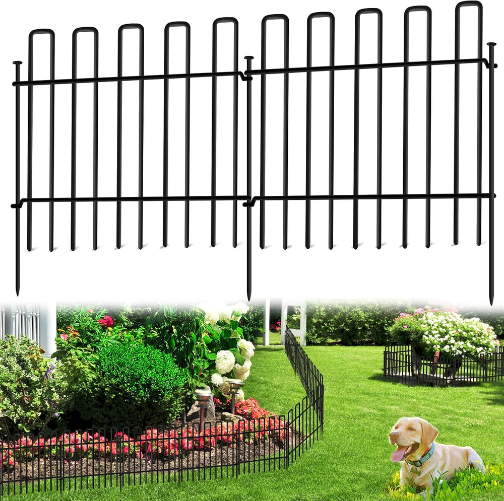 10 Panels No Dig Animal Barrier Fence, 13in(H) x 14ft(L) Garden Edging Border...
