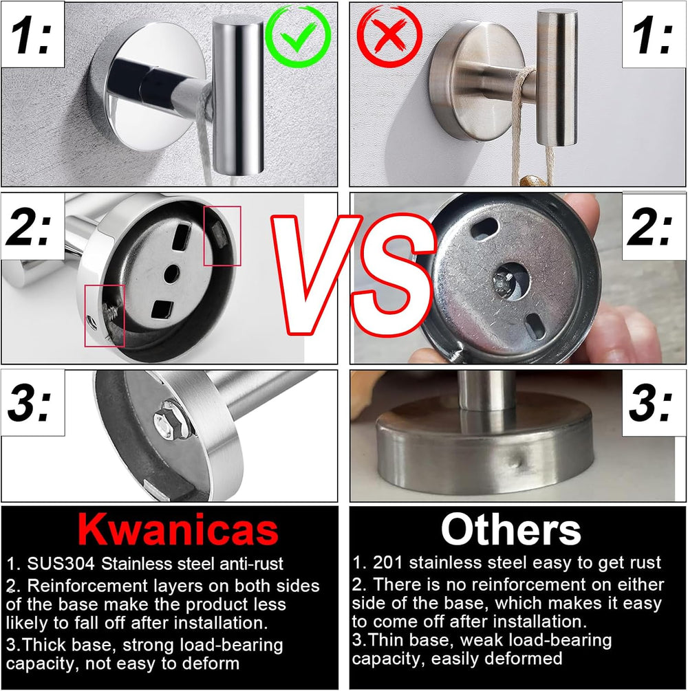 5 Pieces Polished Chrome Bathroom Hardware Accessories Set,Hand Towel Ring,16...