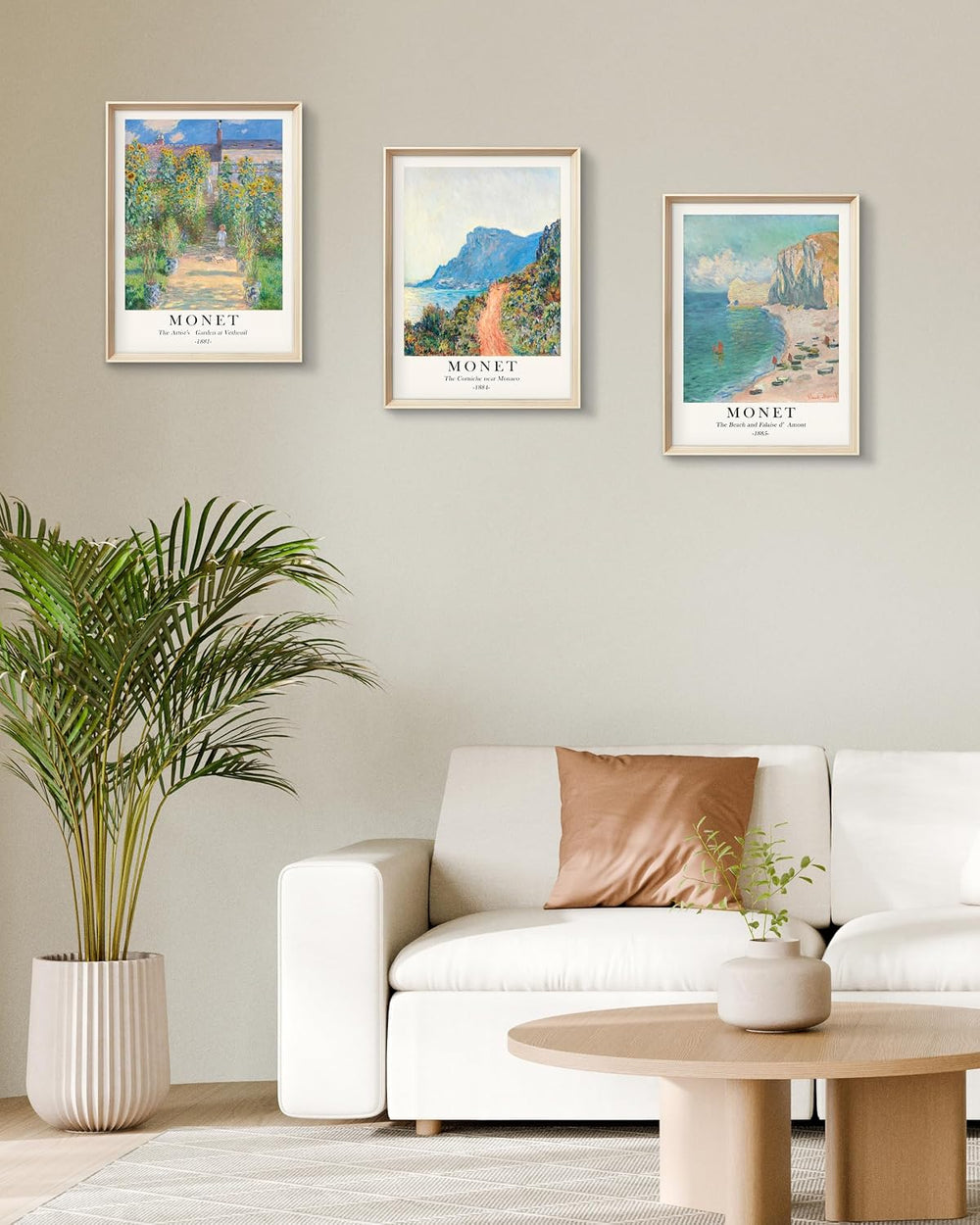 HesenDot Framed Wall Art, Claude Monet Landscape Canvas Prints Set