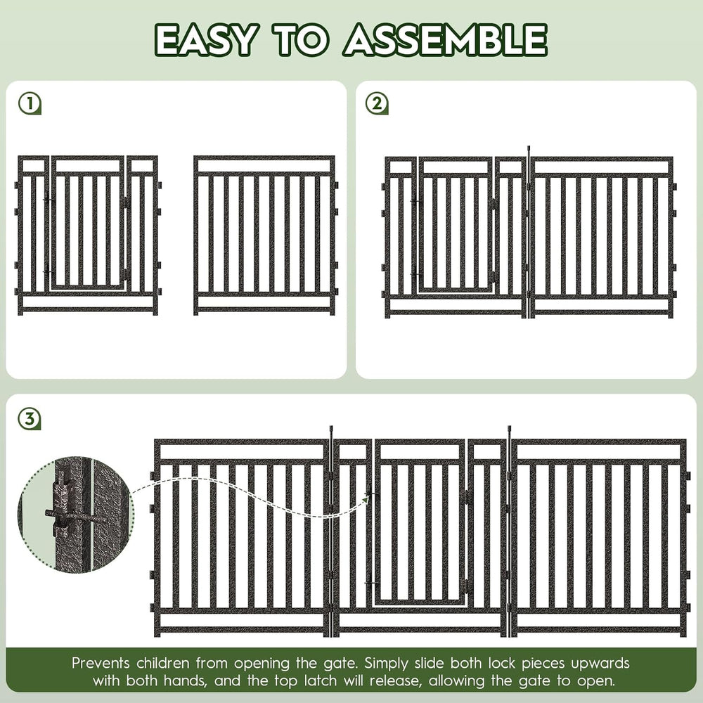 Garden Fence 40in (H) x 36ft (L), 14 Panels + 2 Gates, Durable Outdoor Yard B...