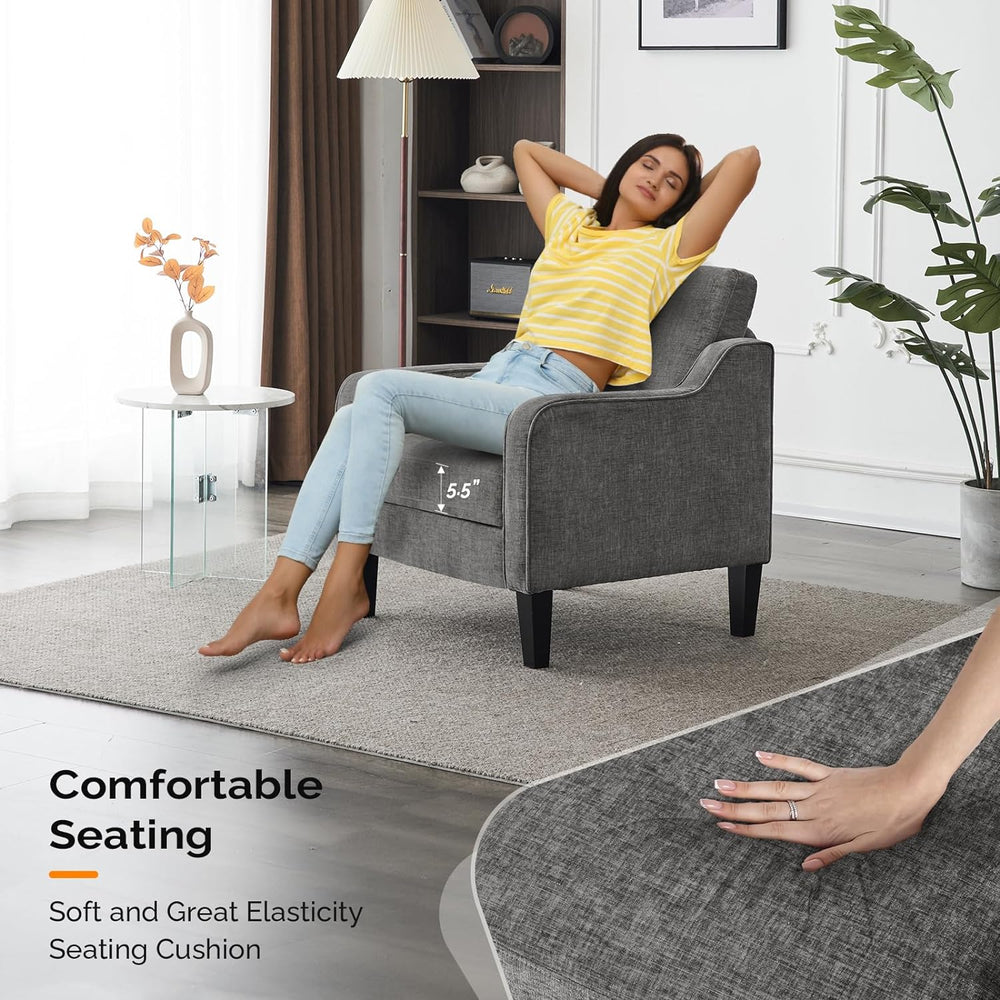 VINGLI Accent Chairs Set of 2, Chenille Upholstered Armchair Living Room