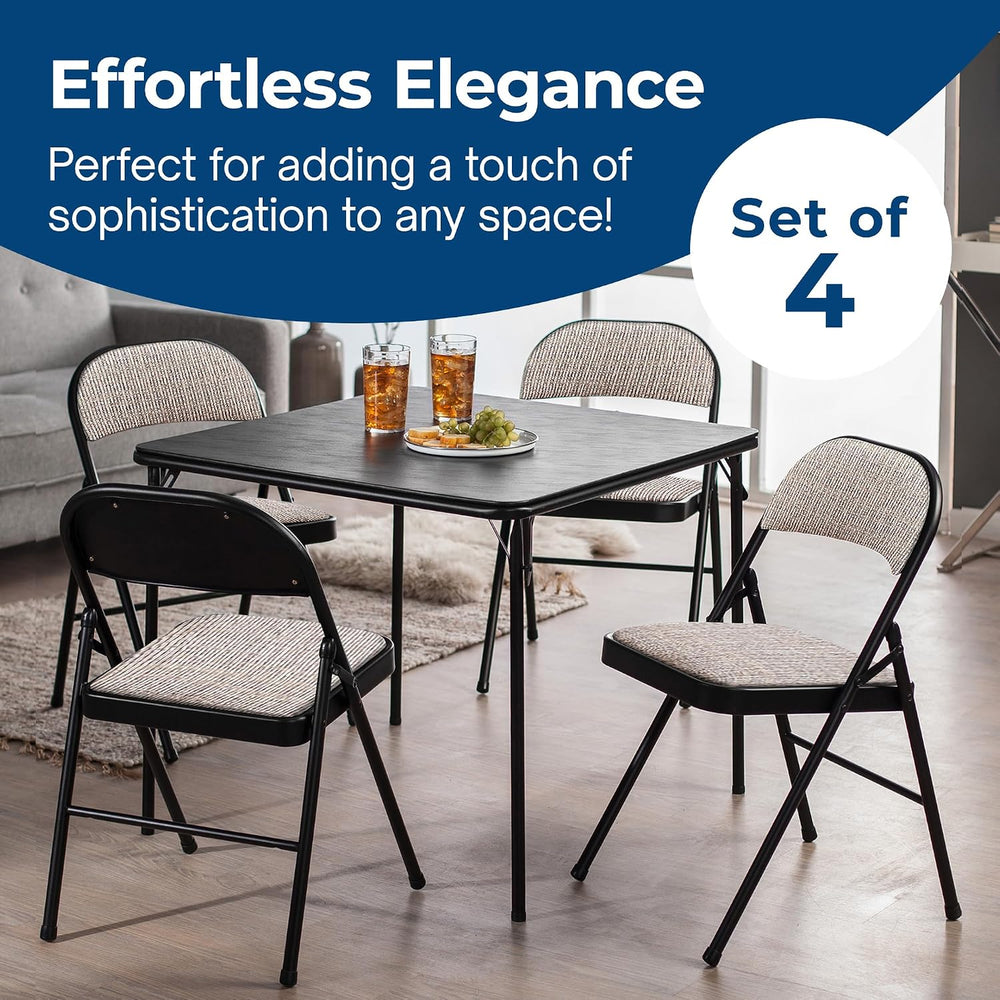Sudden Comfort Deluxe Padded Folding Dining Chairs, Cinnabar/Motif, 4 Pack