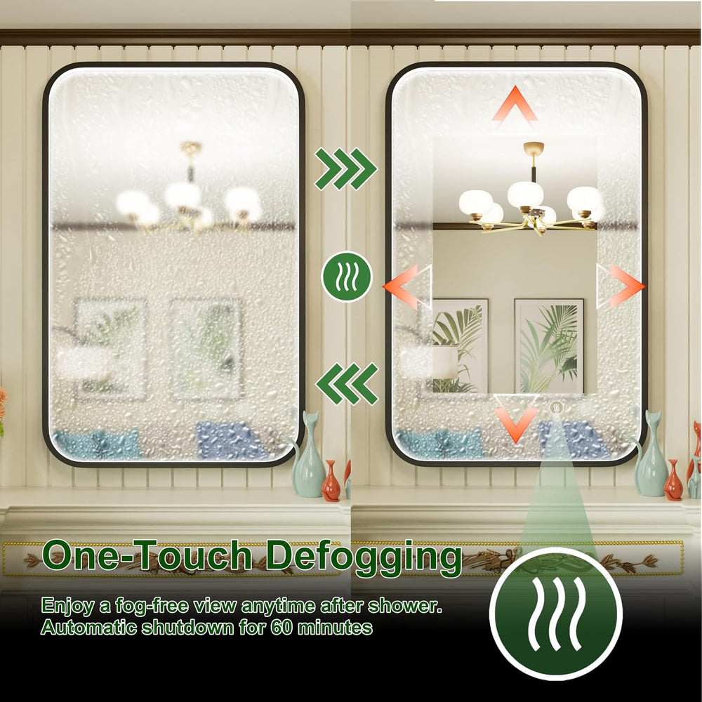24x36 Inch LED Bathroom Mirror with Lights, 3 Color Temperatures