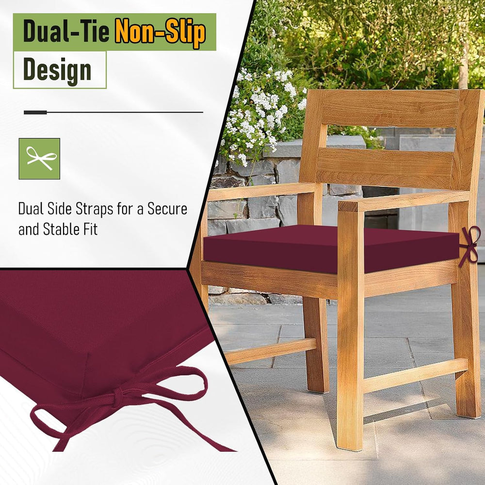 Basic Beyond Outdoor Chair Cushions Set of 4, Square Corner Outdoor Cushions ...