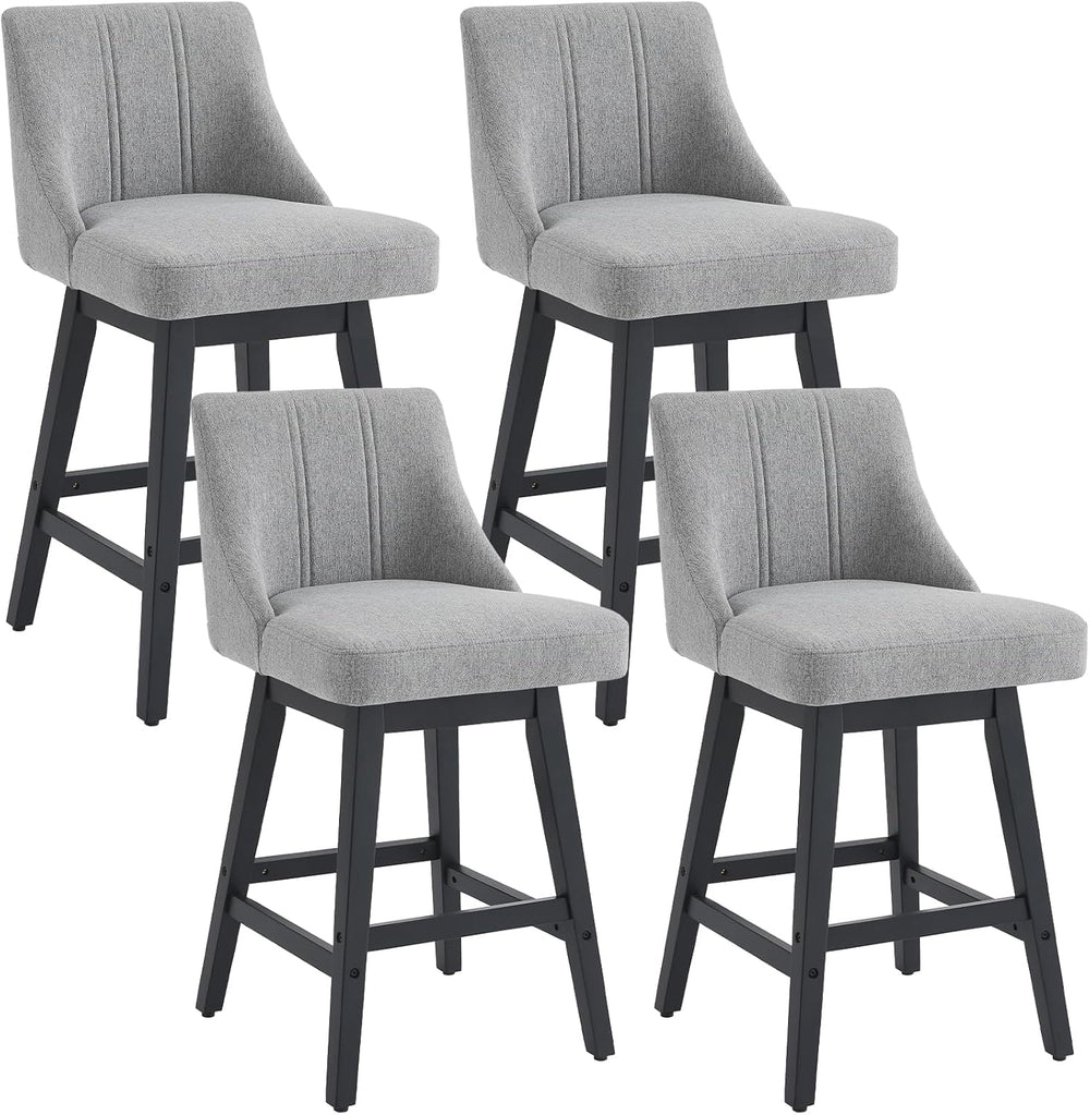 kinmars Kitchen Island Swivel Bar Stools Set of 2, 27", Dark Gray