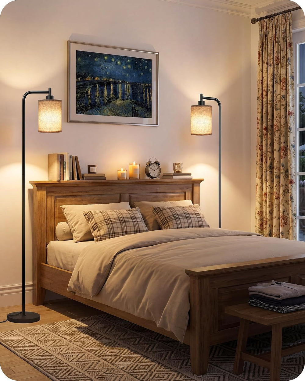 Dimmable Floor Lamp for Living Room with Remote & 10W Bulb