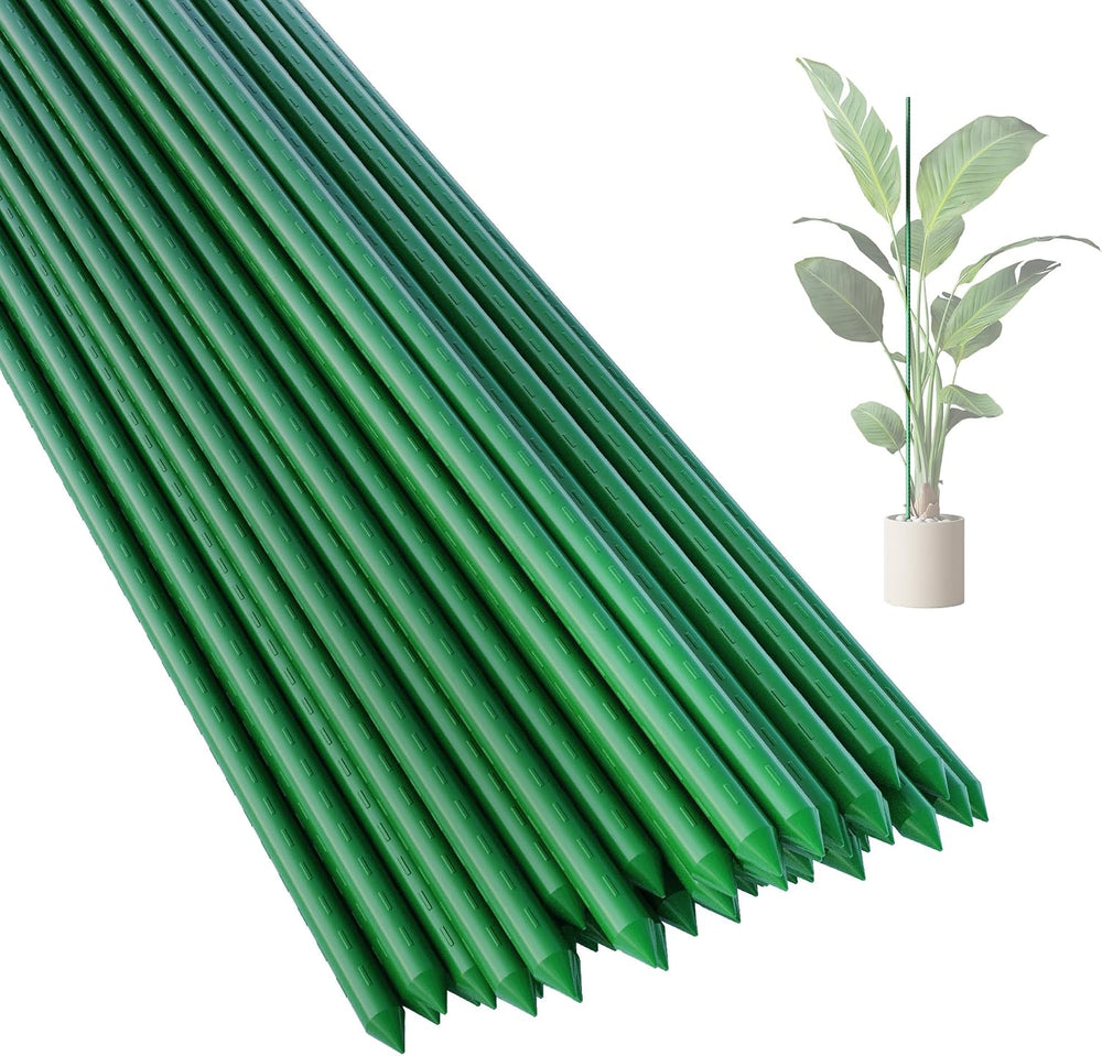 PROWORX 48 Inch 4 Ft Plant Support Garden Stakes for Outdoor Plants, 25 PCS