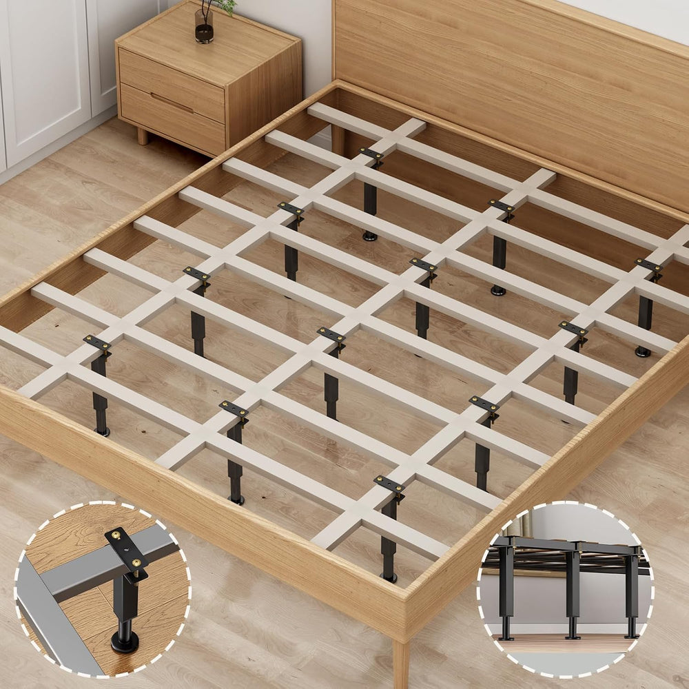 NESAPTO 4PCS Adjustable Height Bed Support Legs, 7.3-11 in Metal Bed Risers