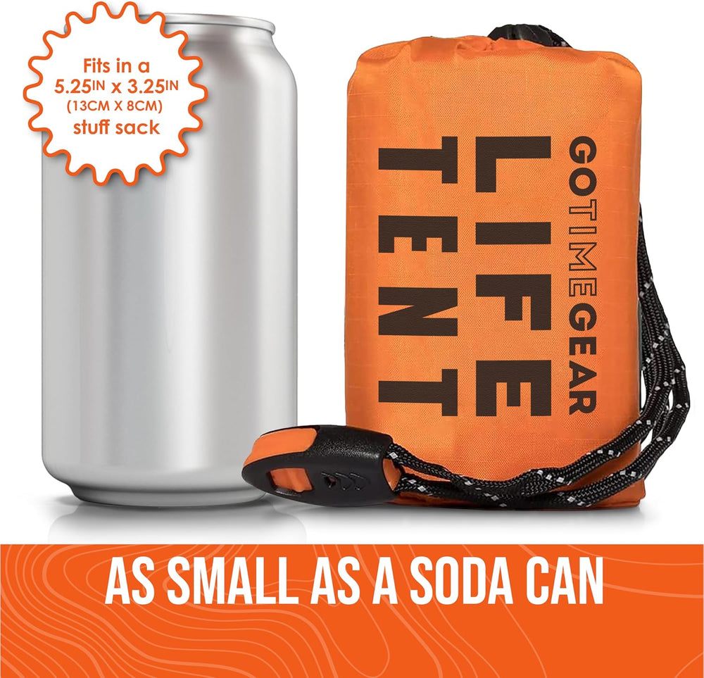 Go Time Gear Survival Life Tent • 2 Person Mylar Emergency Shelter Tube Tent ...