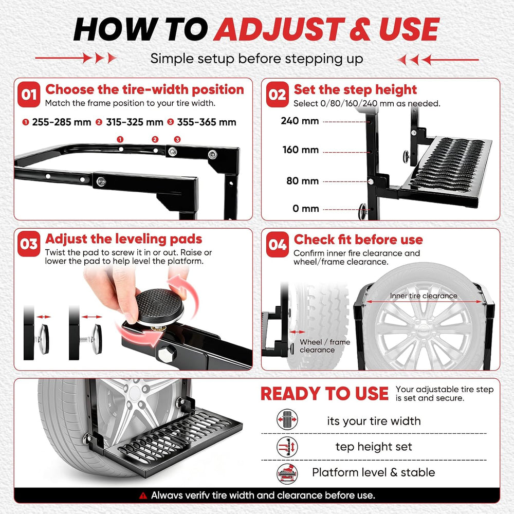 Sakerplus Upgrated Heavy Duty Folding Tire Step