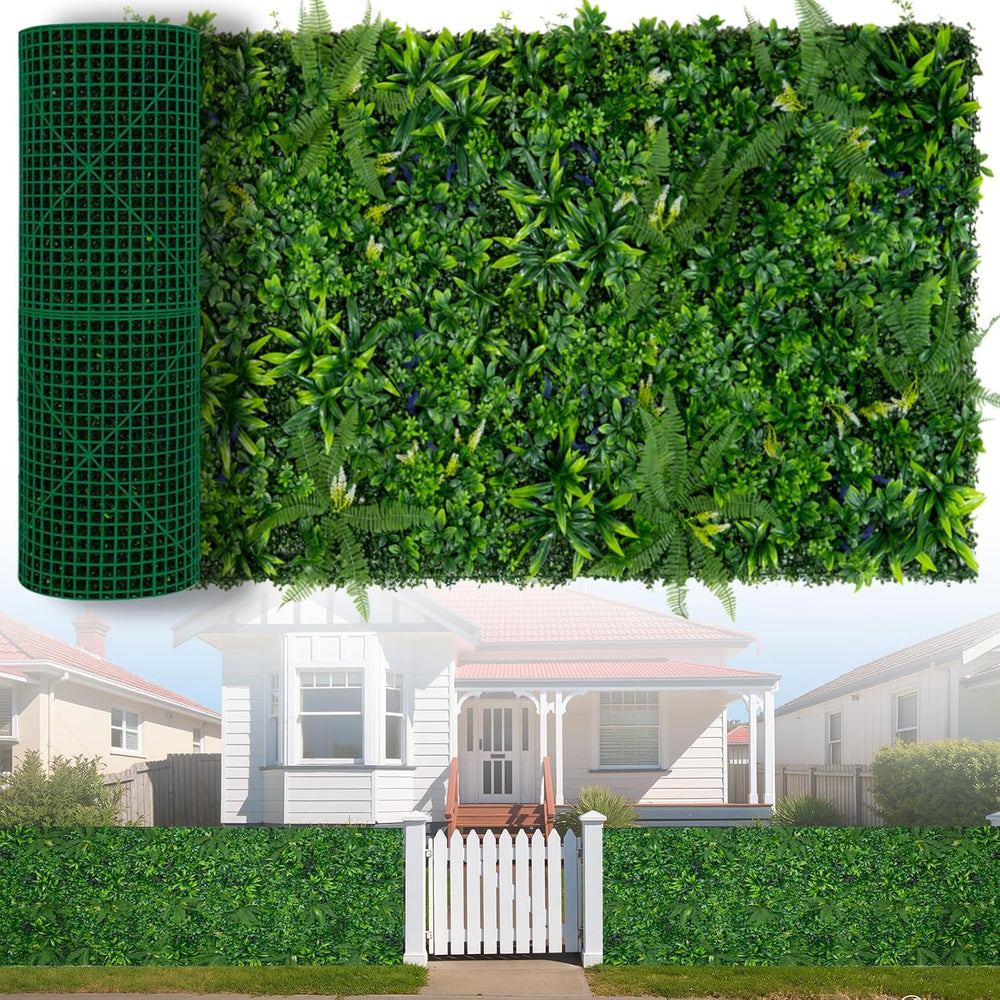 Artificial Boxwood Roll, 40x120 in(33.33 sqft) UV-Anti Faux Ivy Grass Wall Ba...
