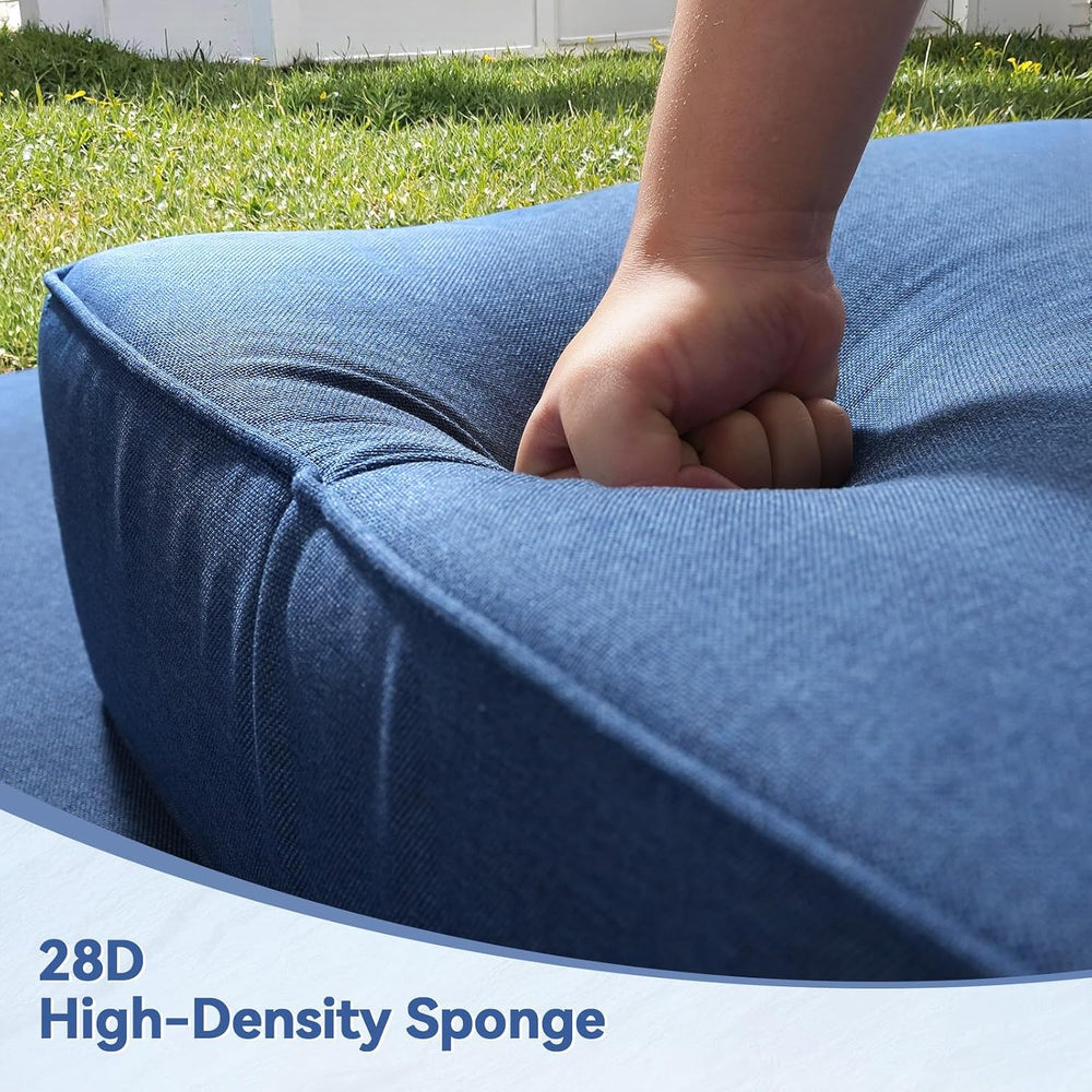6" Thick Outdoor Cushions 22x24x6, 1-Set Deep Seat Patio Cushions with R...
