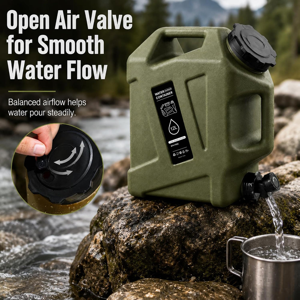 3.2/5 Gallon Water Jug with Spigot, Camping Water Jug, Water Storage Containe...