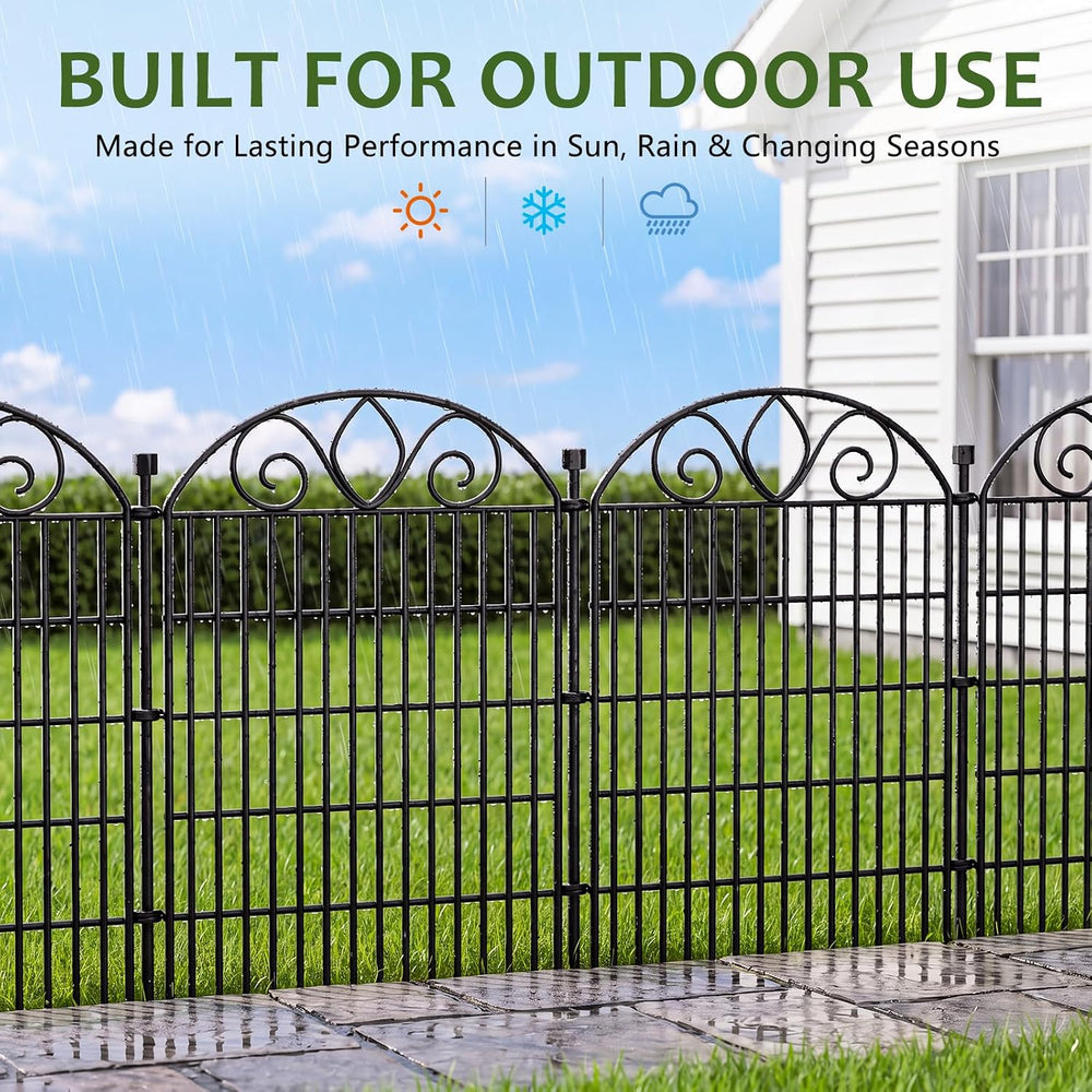 No Dig Garden Fence, Outdoor Dog Fence for Yard, 48 in, 10 Panels