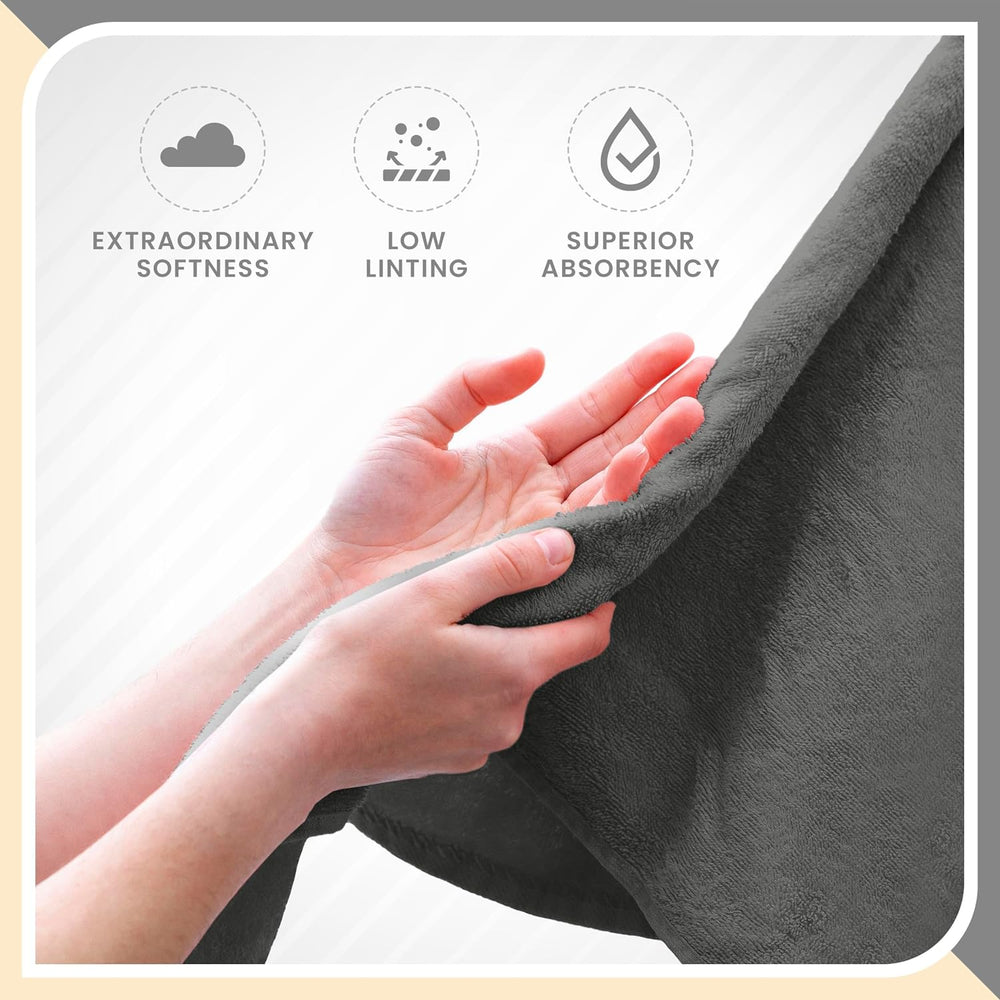 Martex 6-Piece 100% Ringspun Cotton Towel Set, Dark Grey