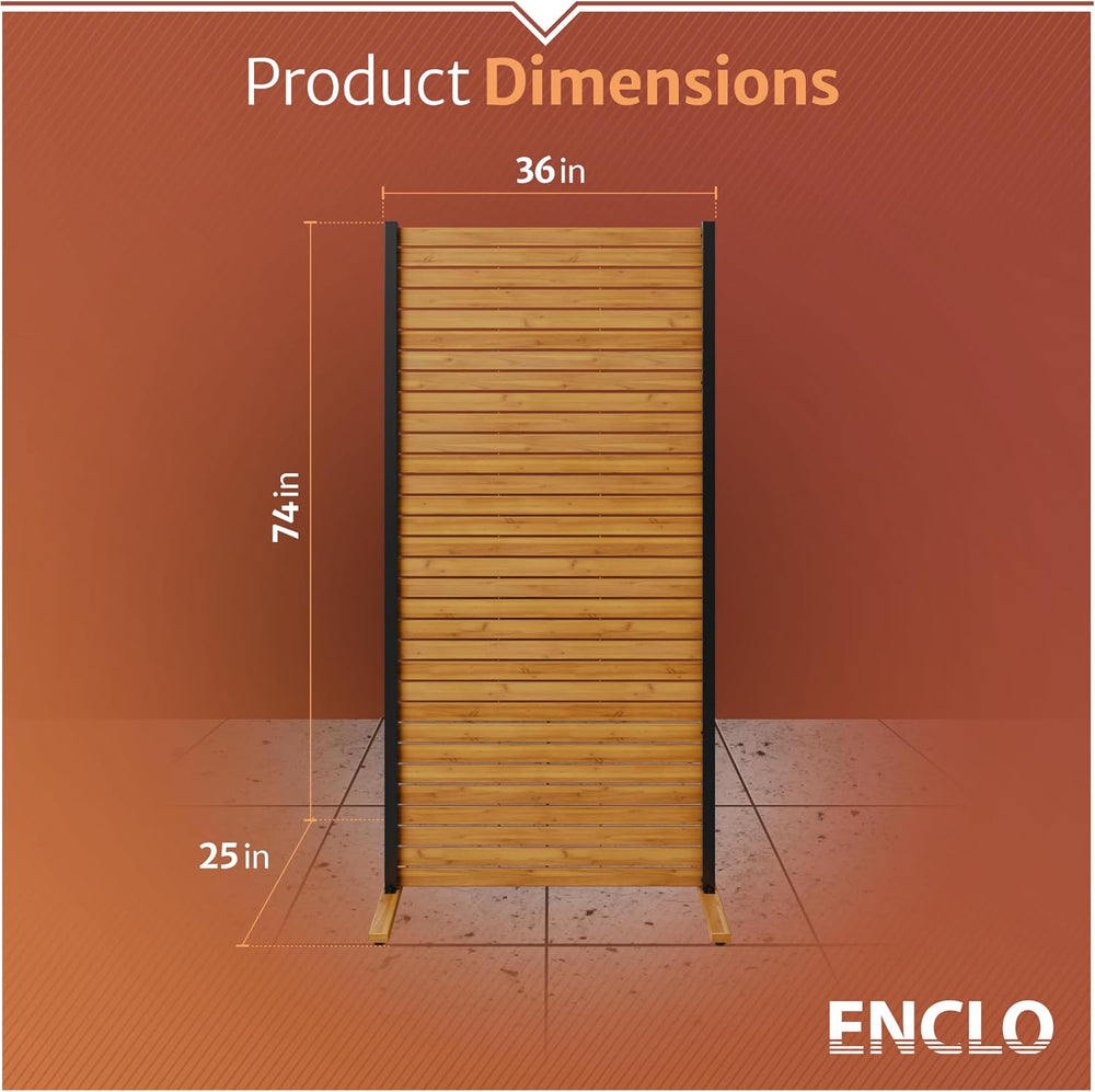 Enclo Easy Assembly Freestanding/Surface Mounted Privacy Screen, Hardwood